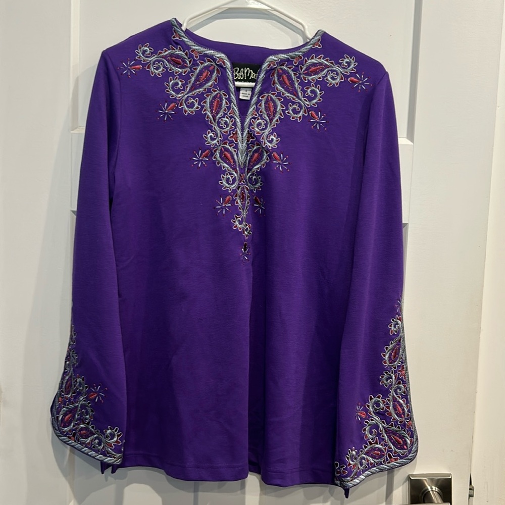 Gorgeous BOB MACKIE Purple Embroidered Top